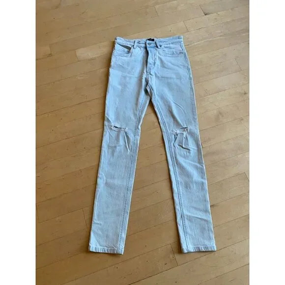 Zanerobe Sz 30 BNWOT men's light blue denim jeans joe blow distressed